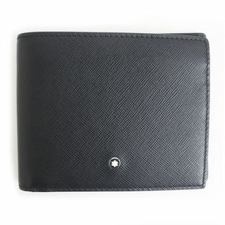 MONTBLANC - 未使用品□MONTBLANC/モンブラン ホワイトスター 二つ折り コンパクト レザーウォレット/札入れ/財布 ブラック イタリア製 保存袋付き