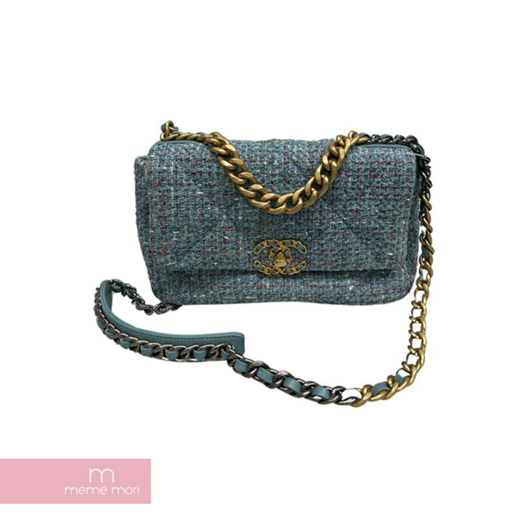 CHANEL(シャネル)のCHANEL Blue Tweed Mini Rectangular Flap Bag シャネル ブルーツイードミニフラップバッグ ショルダーバッグ チェーンバッグ シングルフラップ ココマーク ライトブルー 【240227】【中古-A】【me04】 メンズのバッグ(ショルダーバッグ)の商品写真