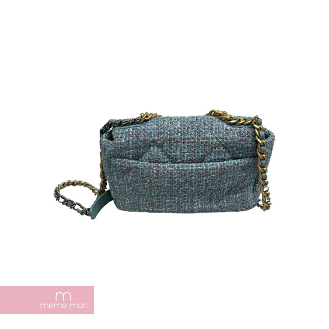 CHANEL(シャネル)のCHANEL Blue Tweed Mini Rectangular Flap Bag シャネル ブルーツイードミニフラップバッグ ショルダーバッグ チェーンバッグ シングルフラップ ココマーク ライトブルー 【240227】【中古-A】【me04】 メンズのバッグ(ショルダーバッグ)の商品写真