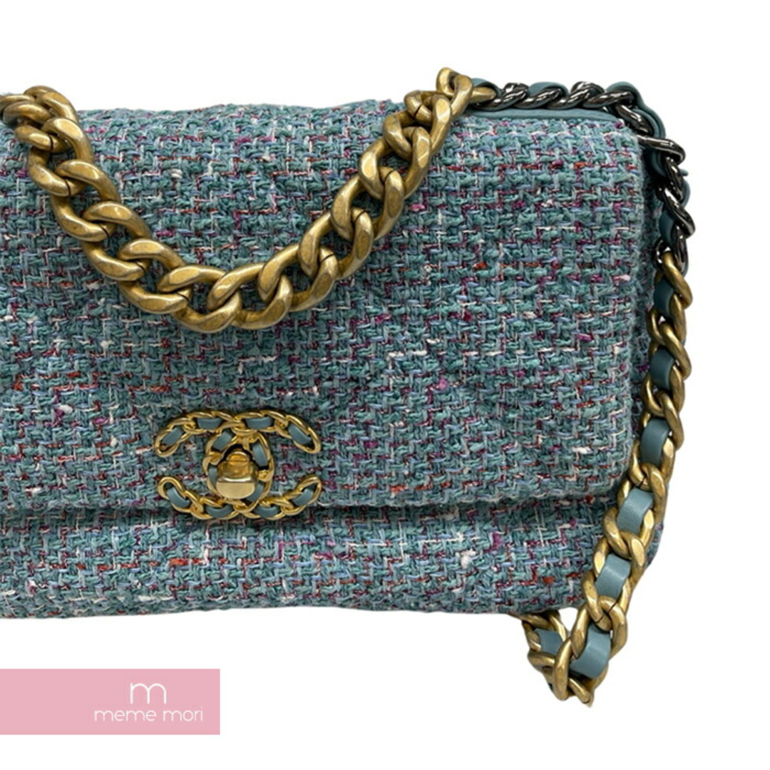 CHANEL(シャネル)のCHANEL Blue Tweed Mini Rectangular Flap Bag シャネル ブルーツイードミニフラップバッグ ショルダーバッグ チェーンバッグ シングルフラップ ココマーク ライトブルー 【240227】【中古-A】【me04】 メンズのバッグ(ショルダーバッグ)の商品写真