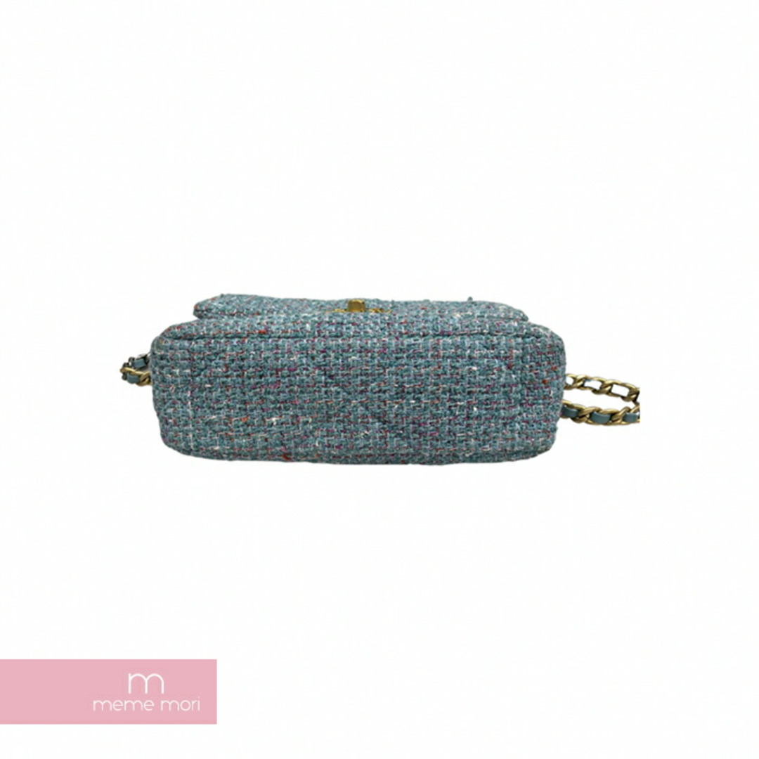 CHANEL(シャネル)のCHANEL Blue Tweed Mini Rectangular Flap Bag シャネル ブルーツイードミニフラップバッグ ショルダーバッグ チェーンバッグ シングルフラップ ココマーク ライトブルー 【240227】【中古-A】【me04】 メンズのバッグ(ショルダーバッグ)の商品写真