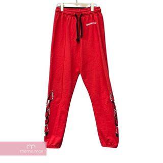 クロムハーツ(Chrome Hearts)のCHROME HEARTS Fire Print Sweat Long Pant クロムハーツ ファイヤー プリント スウェット ロング パンツ ロゴ刺繍 レッド サイズS 【240228】【中古-A】【me04】(スラックス/スーツパンツ)