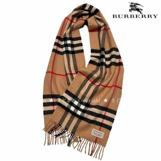 バーバリー(BURBERRY)の美品 バーバリー カシミヤ ノバ チェック ジャイアント マフラー キャメル(マフラー/ショール)