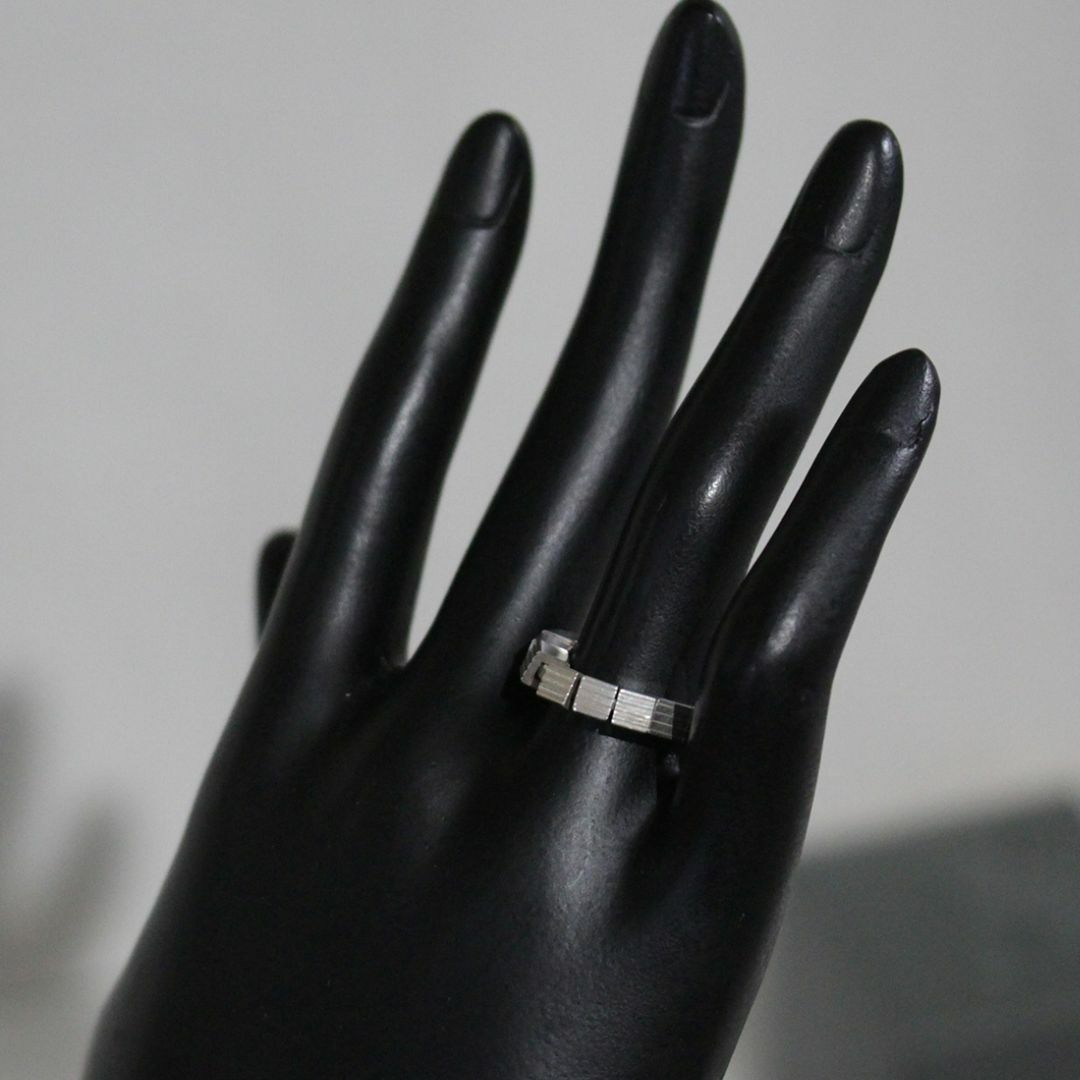 Gucci(グッチ)のグッチ GUCCI ロゴ スクエア チェーン リング 14号 SV925 指輪 レディースのアクセサリー(リング(指輪))の商品写真