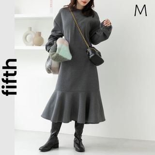 フィフス(fifth)の【fifth】フィフス M マーメイド ロングワンピース 裏起毛 グレー(ロングワンピース/マキシワンピース)