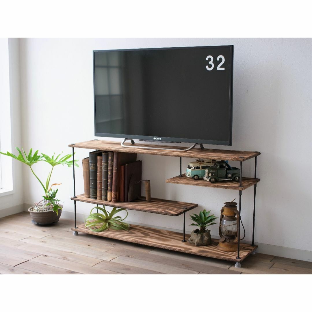 wood iron shelf 420*910*225 インテリア/住まい/日用品の収納家具(棚/ラック/タンス)の商品写真