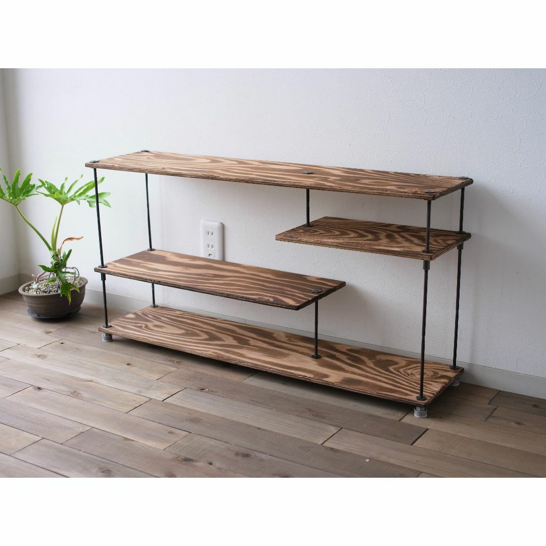 wood iron shelf 420*910*225 インテリア/住まい/日用品の収納家具(棚/ラック/タンス)の商品写真