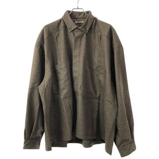 イズネス(is-ness)のis-ness イズネス WOOL BOX PLEATED SHIRT ウールボックスシャツ 1005AWSH01 ブラウン L(シャツ)