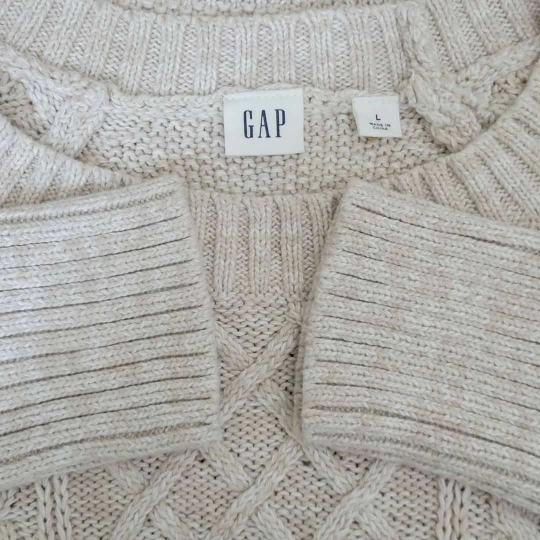 GAP(ギャップ)のギャップ GAP コットンニット オーバーサイズ オフホワイト レイヤード 春服 レディースのトップス(ニット/セーター)の商品写真