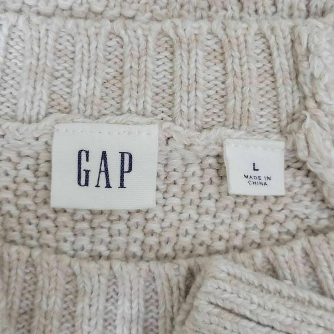 GAP(ギャップ)のギャップ GAP コットンニット オーバーサイズ オフホワイト レイヤード 春服 レディースのトップス(ニット/セーター)の商品写真