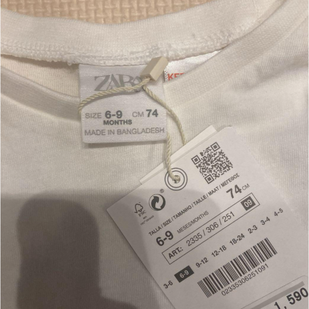 ZARA(ザラ)のトップス　袖レース　タンクトップ　Tシャツ キッズ/ベビー/マタニティのベビー服(~85cm)(シャツ/カットソー)の商品写真