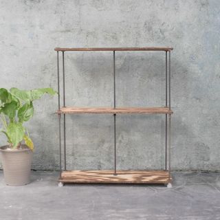 wood iron shelf 710*600*225〈ブラウン〉(玄関収納)