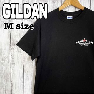 ギルタン(GILDAN)のGILDAN ギルダン バックプリント tシャツ 半袖 黒 Mサイズ 海外古着(Tシャツ/カットソー(半袖/袖なし))