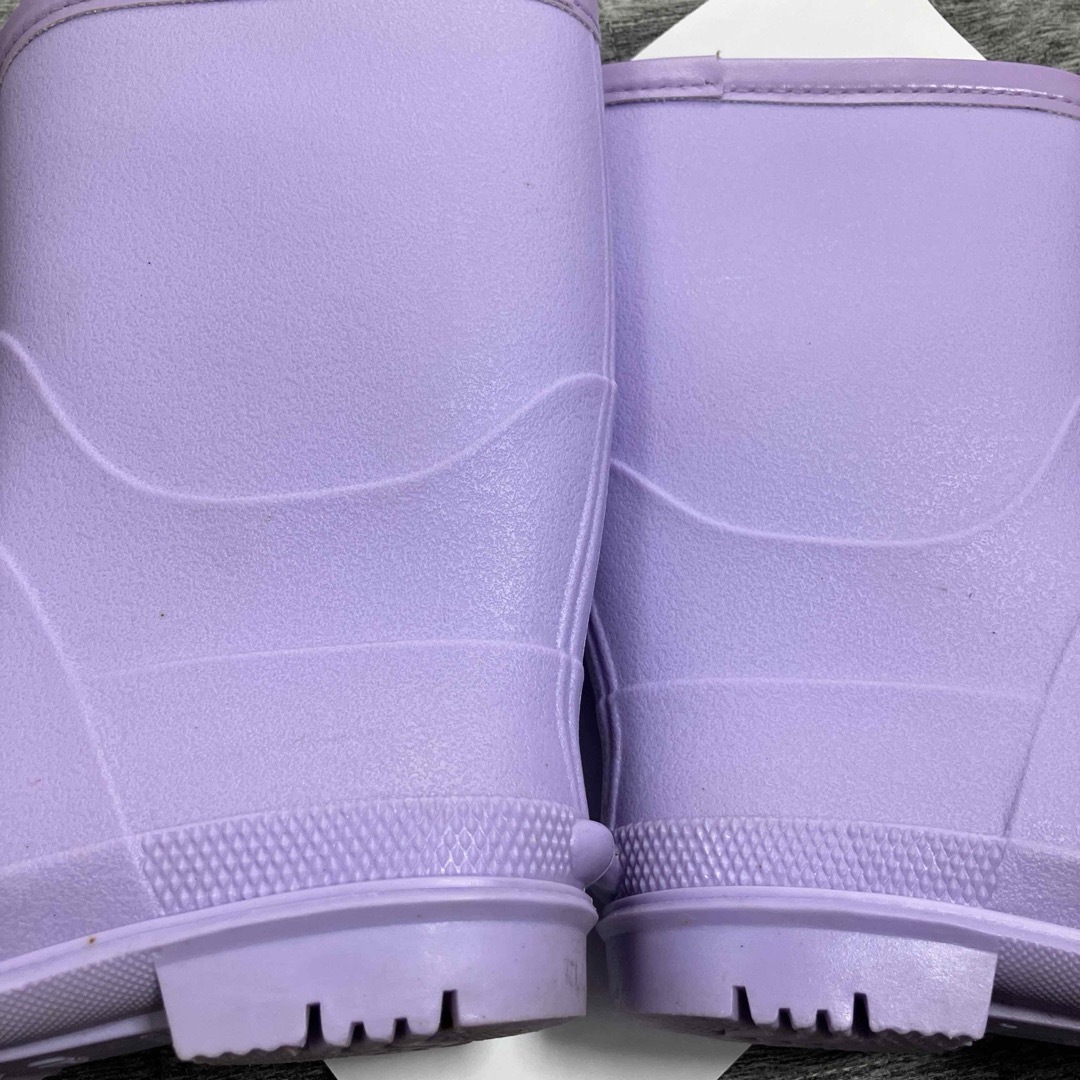 レインブーツ　紫　パープル　長靴　21.0cm リボン