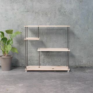 wood iron shelf 620*600*225〈ナチュラル色〉(棚/ラック/タンス)