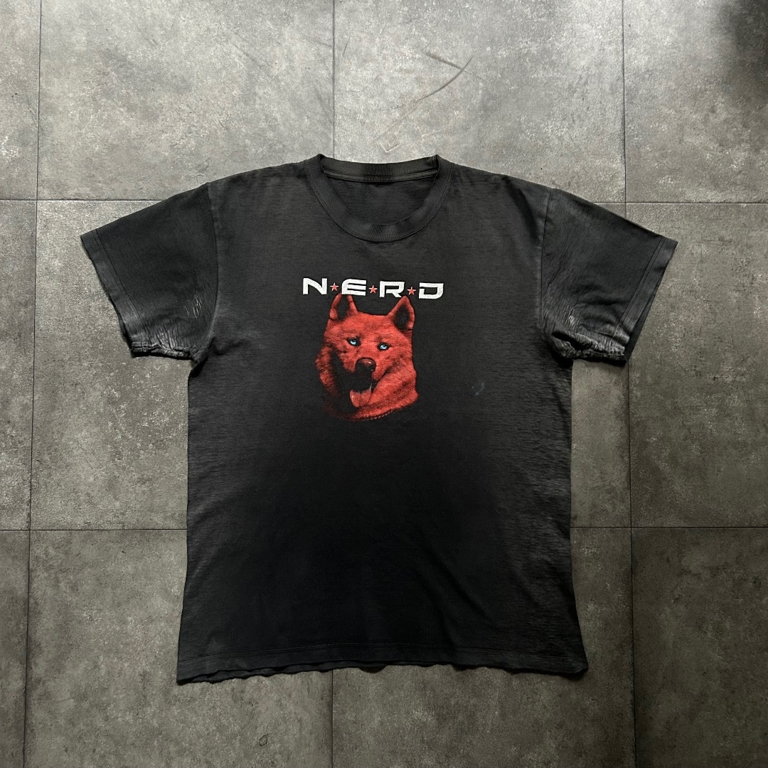 90s00s N.E.R.D バンドtシャツ ブラック L相当 赤犬