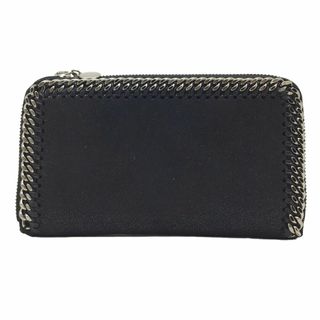 ステラマッカートニー(Stella McCartney)のSTELLA McCARTNEY　ステラマッカートニー　ファベラ　 434750 W9132 1000 FALABELLA ZIP AROUND WALLET 長財布　財布　ジッピーウォレット　 ブラック　シルバー　チェーン　レディース　メンズ　ユニセックス(財布)