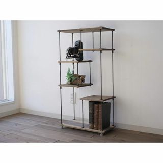 wood iron shelf 880*450*225〈グレイッシュカラー〉(リビング収納)