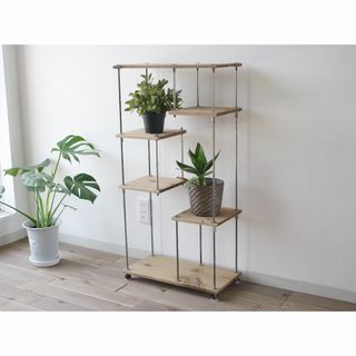 wood iron shelf 880*450*225〈ナチュラル色〉(本収納)