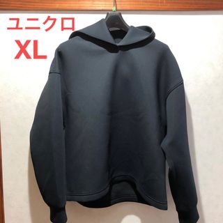 ユニクロ(UNIQLO)のユニクロ　ウルトラストレッチドライスウェットプルパーカーXL黒(パーカー)