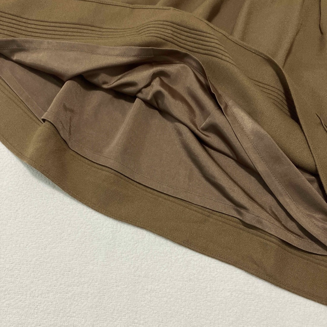 MICHEL KLEIN(ミッシェルクラン)のミッシェルクラン レディース　ひざ丈スカート　36 Sサイズ　ブラウン茶色　無地 レディースのスカート(ひざ丈スカート)の商品写真