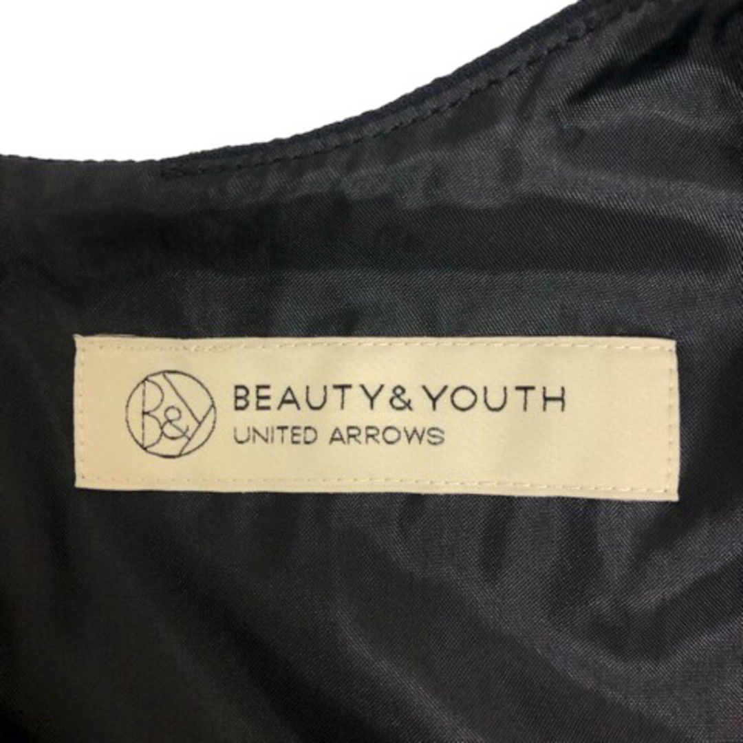 BEAUTY&YOUTH UNITED ARROWS(ビューティアンドユースユナイテッドアローズ)のB&Y ユナイテッドアローズ ビューティー&ユース ワンピース 七分袖 膝丈 紺 レディースのワンピース(その他)の商品写真