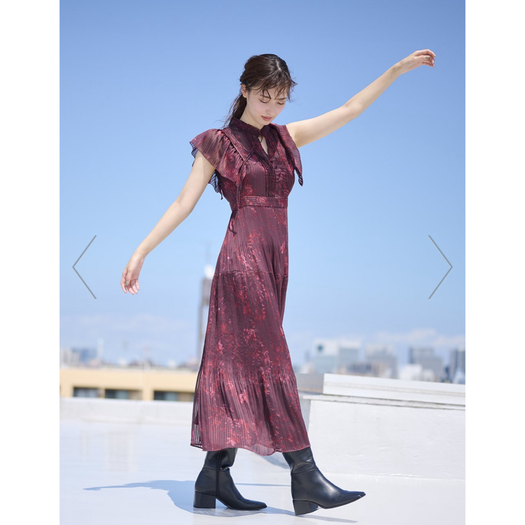 新品未使用】FRAYI.D プリーツプリントワンピース 新品未使用】FRAYI.D プリーツプリントワンピース