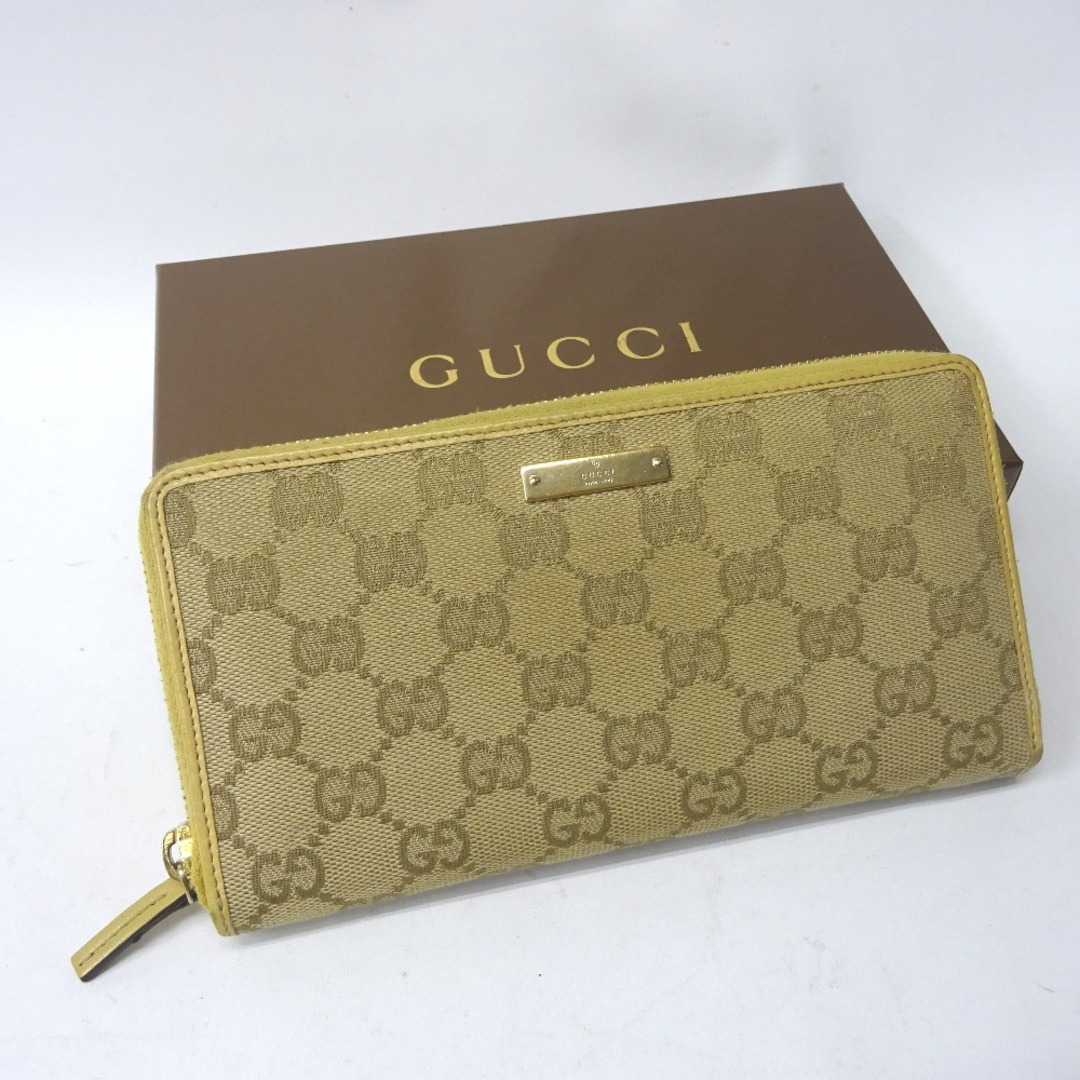 Gucci(グッチ)のグッチ 長財布 ラウンドファスナー GG 112724 ベージュ Ft5996314 中古 メンズのファッション小物(長財布)の商品写真