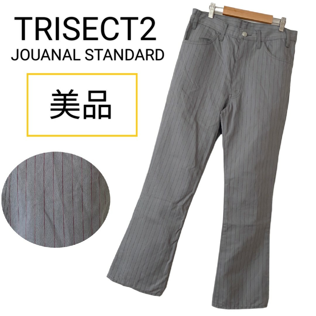 JOURNAL STANDARD(ジャーナルスタンダード)の美品 ジャーナルスタンダード トライセクト2 ストライプ パンツ グレー系 メンズのパンツ(チノパン)の商品写真