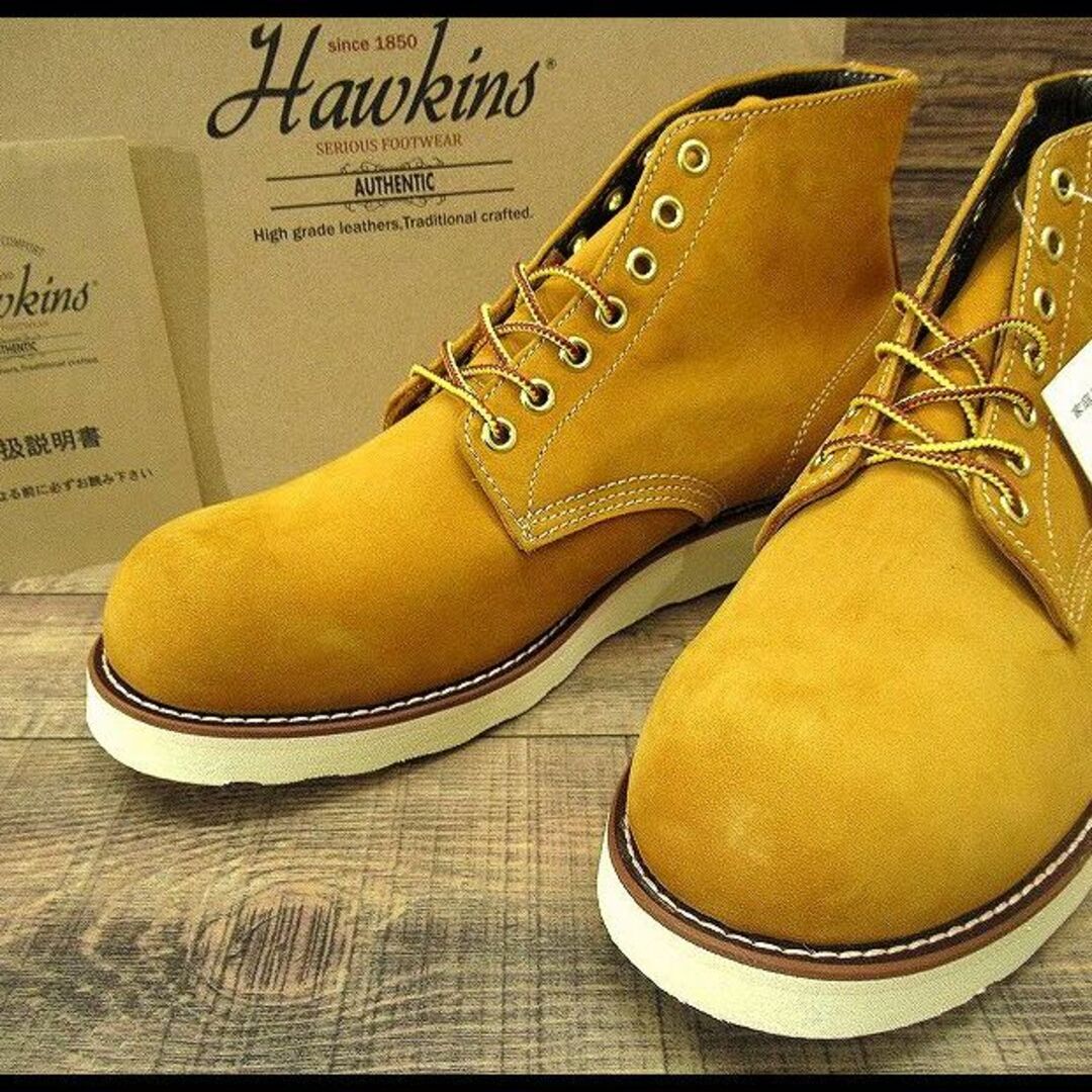 HAWKINS(ホーキンス)の新品 ホーキンス ヌバック レザー ワーク ブーツ N/WHEAT 27.5 ① メンズの靴/シューズ(ブーツ)の商品写真