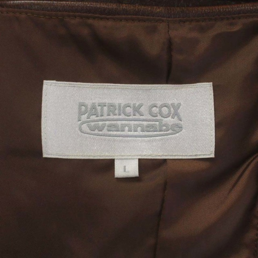 PATRICK COX(パトリックコックス)のパトリック コックス テーラードジャケット 牛革 レザー シングル L 茶色 メンズのジャケット/アウター(テーラードジャケット)の商品写真