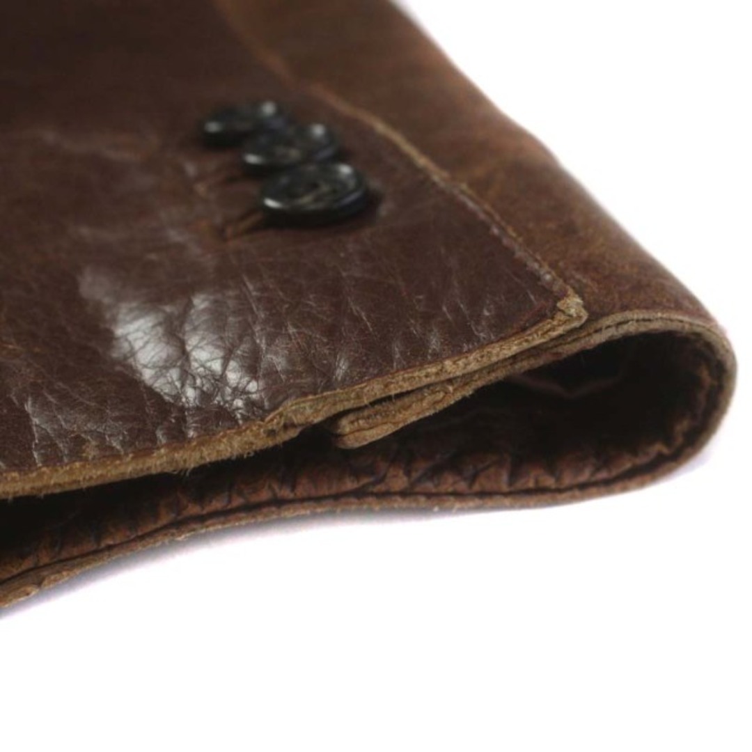 PATRICK COX(パトリックコックス)のパトリック コックス テーラードジャケット 牛革 レザー シングル L 茶色 メンズのジャケット/アウター(テーラードジャケット)の商品写真