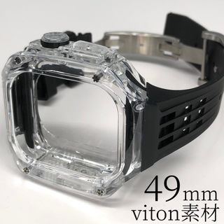 Apple Watch ブラック　ヴァイトンラバーバンド　ケース　ウルトラ(ラバーベルト)