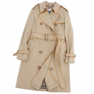 バーバリー(BURBERRY)の極美品 バーバリー BURBERRY コート トレンチコート 裏チェック パイピング 英国製 アウター レディース UK4 US2 IT36(S相当) ベージュ(トレンチコート)