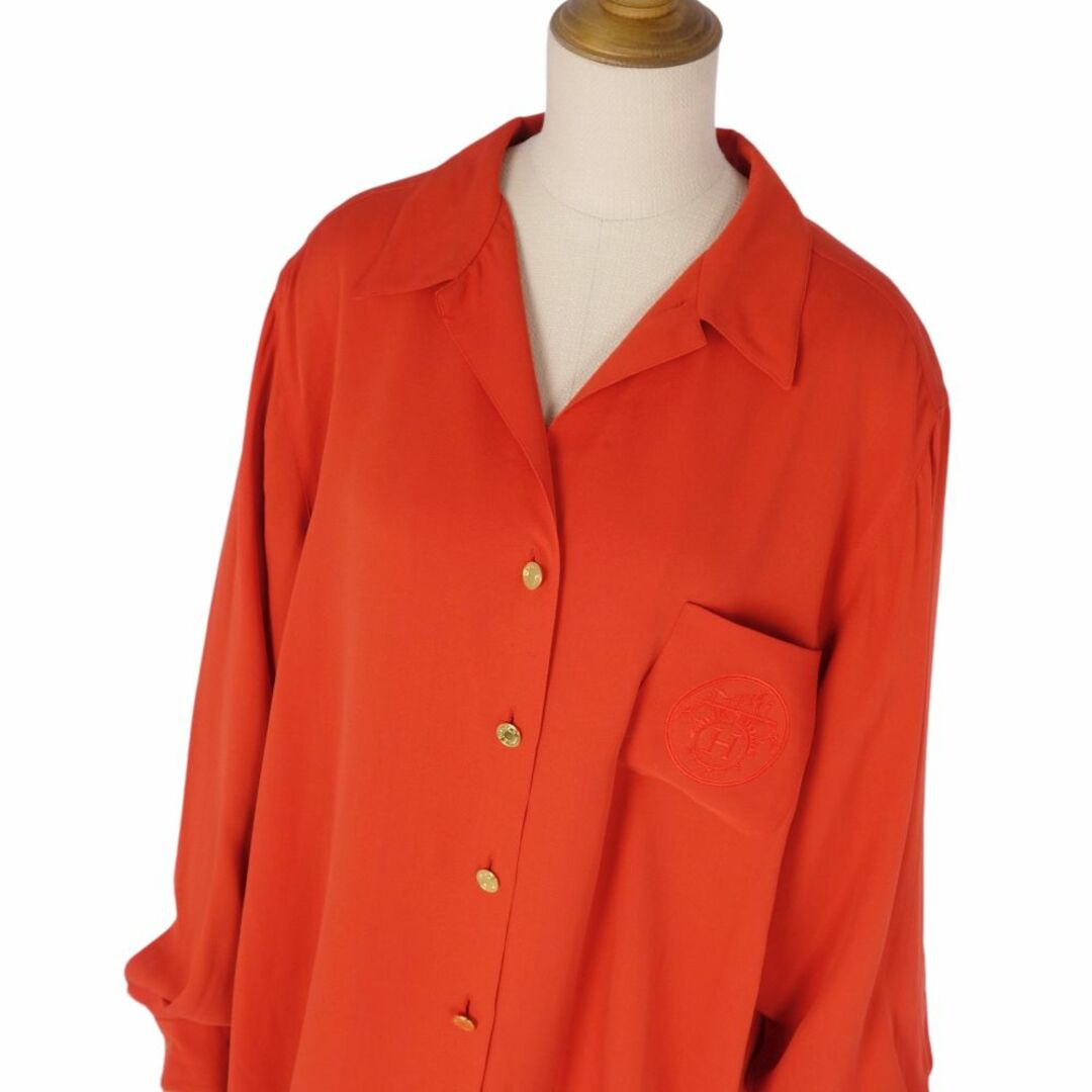 HERMES - 美品 Vintage エルメス HERMES シャツ ブラウス ロング HERMES - 美品 Vintage エルメス HERMES シャツ ブラウス ロング