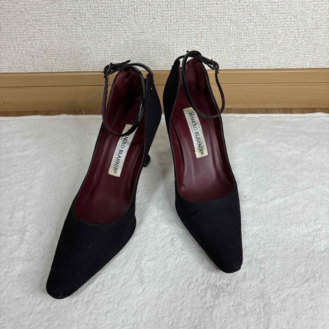 MANOLO BLAHNIK(マノロブラニク)の【マノロブラニク】パンプス　アンクルストラップ　サイズ34 1/2 レディースの靴/シューズ(ハイヒール/パンプス)の商品写真