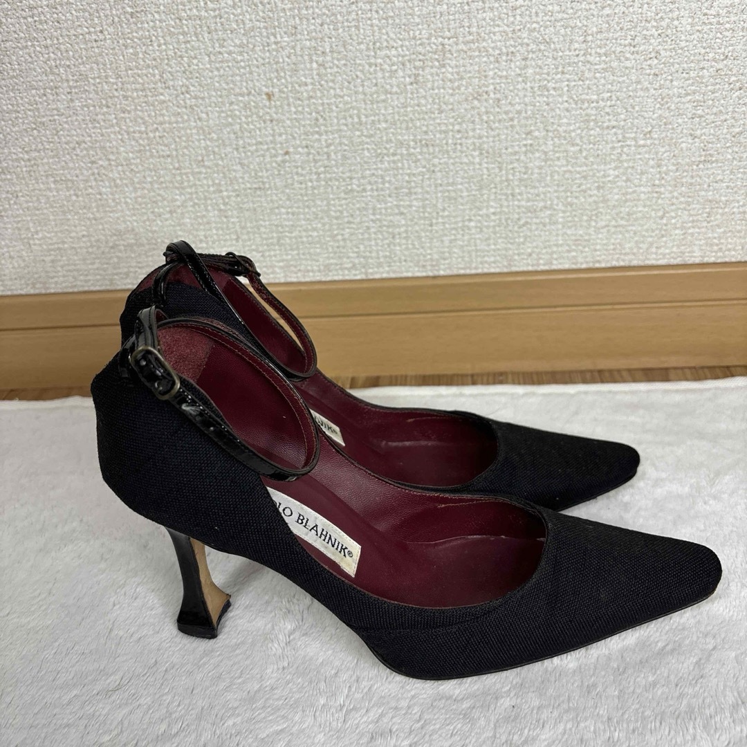 MANOLO BLAHNIK(マノロブラニク)の【マノロブラニク】パンプス　アンクルストラップ　サイズ34 1/2 レディースの靴/シューズ(ハイヒール/パンプス)の商品写真