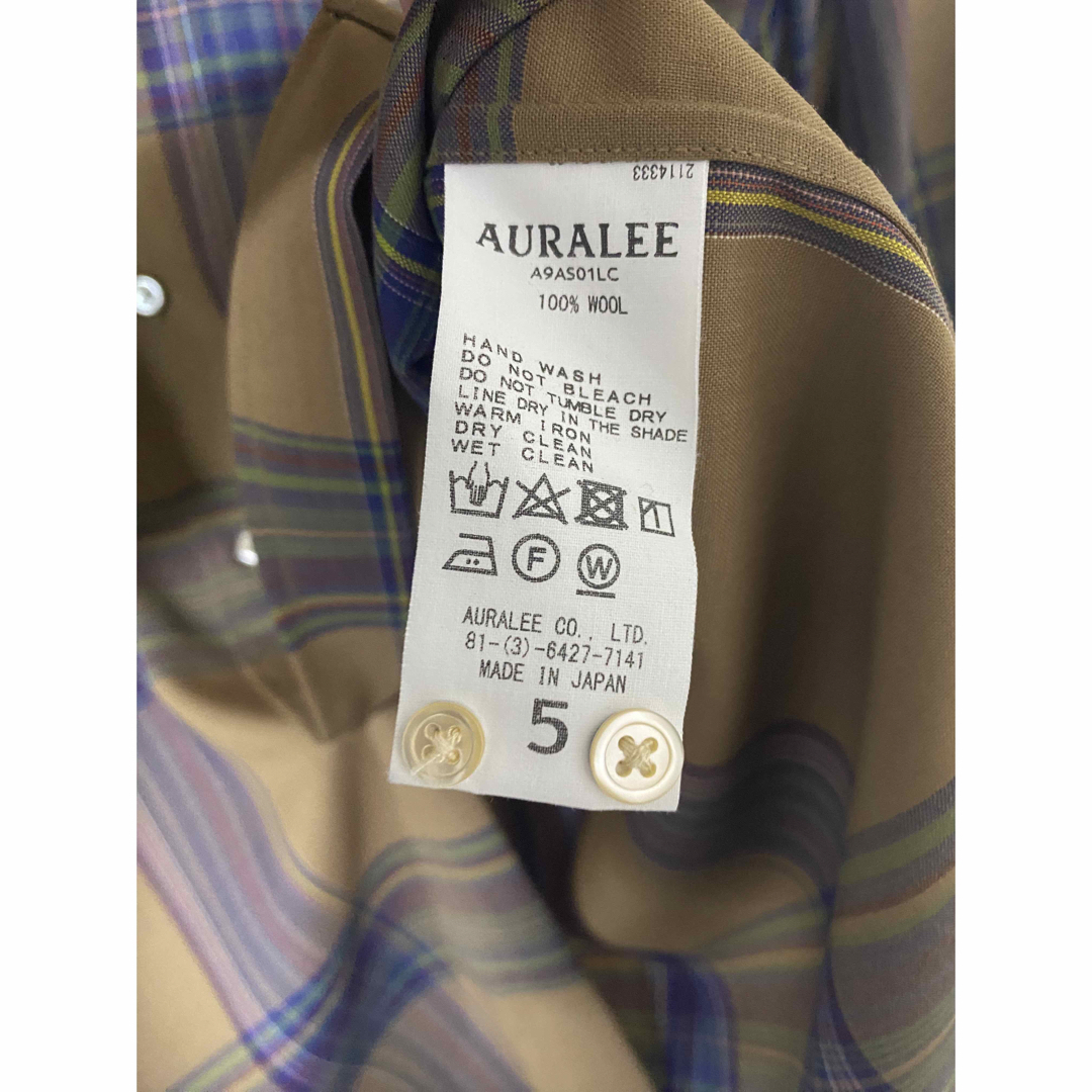 AURALEE(オーラリー)のAuralee オーラリー　チェックシャツ　ベージュ メンズのトップス(シャツ)の商品写真