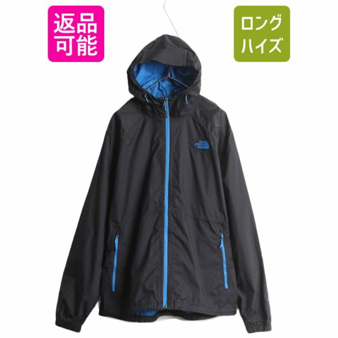 THE NORTH FACE(ザノースフェイス)のノースフェイス HYVENT ナイロン マウンテン パーカー ジャケット メンズ XL 古着 The North Face アウトドア ジャンパー マンパ フード 黒 メンズのジャケット/アウター(ナイロンジャケット)の商品写真