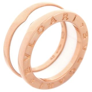 ブルガリ(BVLGARI)のブルガリ BVLGARI リング 指輪 ビーゼロワン B-zero1 2バンドリング K18PG セラミック ローズゴールドXホワイト #48(JP8) 750PG 18金  347709【中古】(リング(指輪))