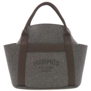 エルメス(Hermes)のエルメス HERMES 2WAYバッグ サック ド パンサージュ グルーム フェルト レザー ナイロン グリモワイヤンXエベンヌ シルバー金具 ショルダー トート グレー 茶  Y刻印(2020年製) 【保存袋】【中古】(その他)