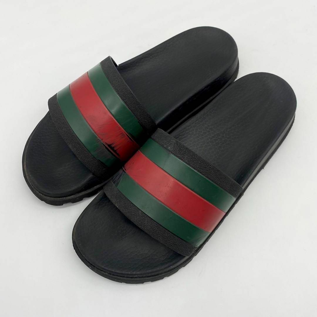 Gucci(グッチ)の【正規品✨】グッチ シェリーライン スライドシャワーサンダル ブラック 黒 メンズの靴/シューズ(サンダル)の商品写真