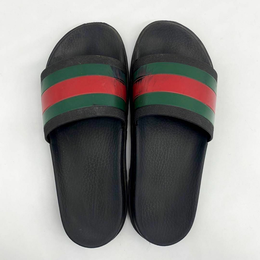 Gucci(グッチ)の【正規品✨】グッチ シェリーライン スライドシャワーサンダル ブラック 黒 メンズの靴/シューズ(サンダル)の商品写真