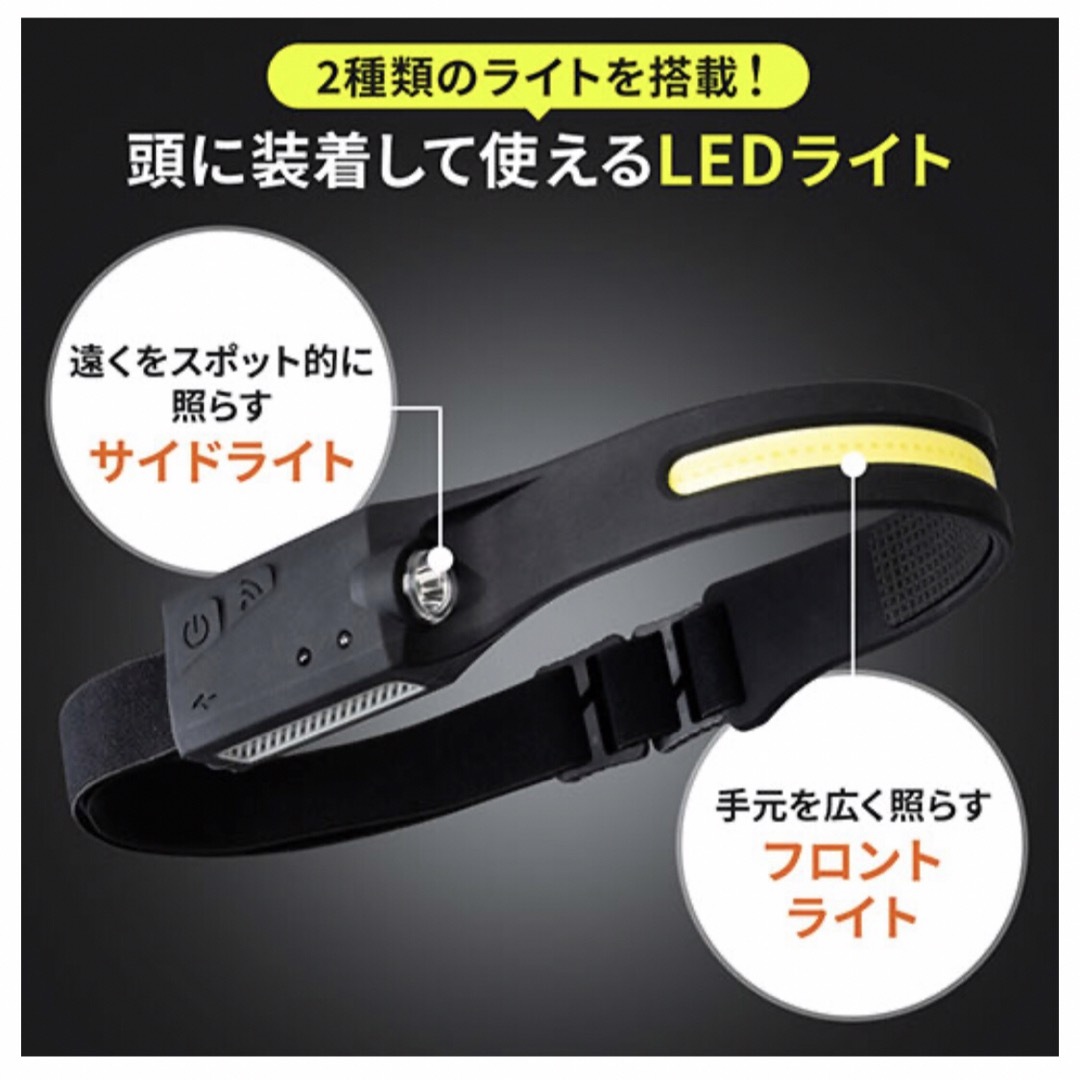 2個セット☆ヘッドライト 充電式 USB 5種点灯　高輝度 IPX4防水仕様 スポーツ/アウトドアのアウトドア(ライト/ランタン)の商品写真