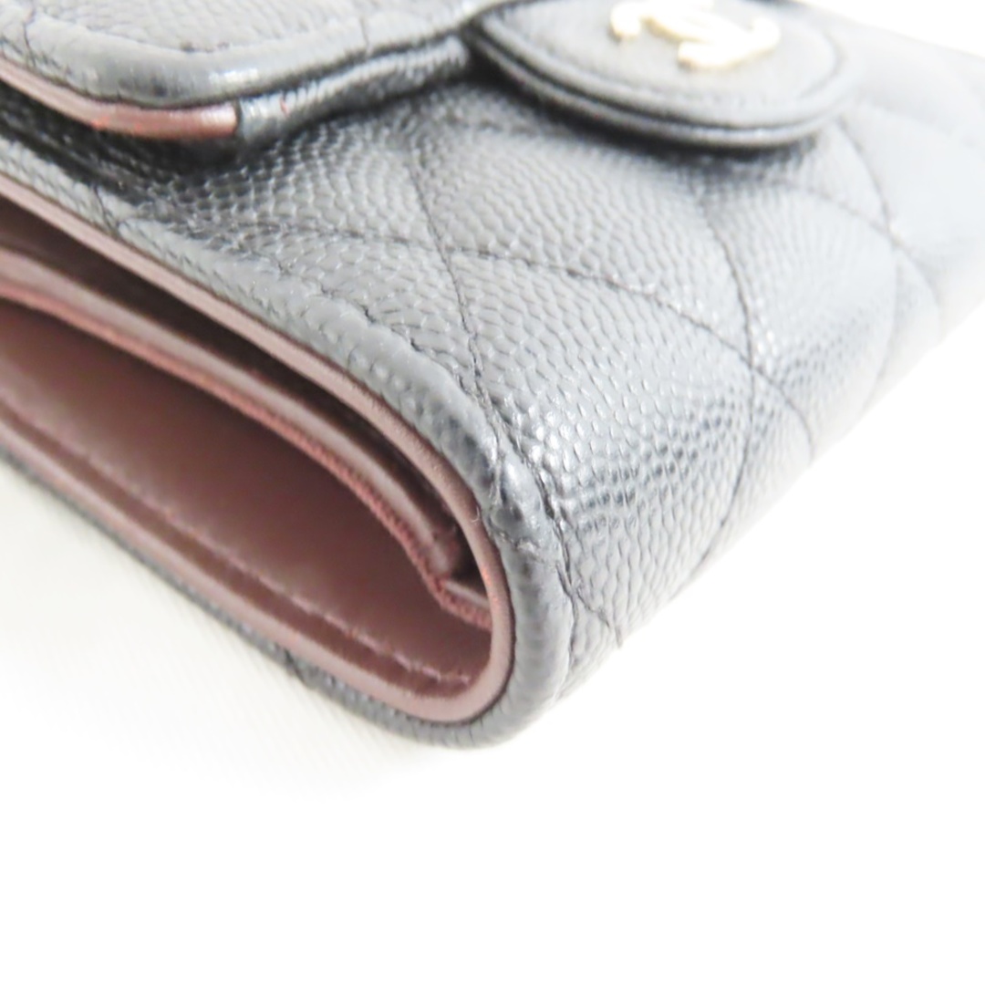 CHANEL(シャネル)のシャネル 三つ折り財布 マトラッセ キャビア ブラック Ts777261 中古 レディースのファッション小物(財布)の商品写真