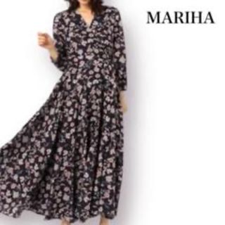 マリハ(MARIHA)の【美品】マリハ MARIHA マドモアゼルのドレス 花柄 フラワー Aライン(ロングワンピース/マキシワンピース)