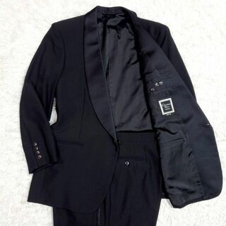 極美品 2XL ディオール シルク ウール タキシード スーツ セットアップ 黒