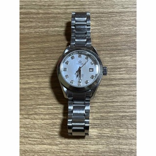 オメガ(OMEGA)のオメガ　OMEGA アクアテラ  11Pダイヤ　クォーツ　レディース(腕時計)