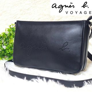 アニエスベー(agnes b.)の【極美品】アニエスベー ボヤージュ ショルダーバッグ レザー パンチングロゴ(ショルダーバッグ)