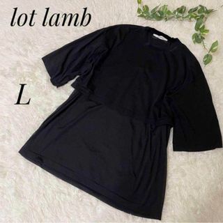 lot lamb - lot lamb  ロットラム　レディース　半袖　Tシャツ　ブラック　L